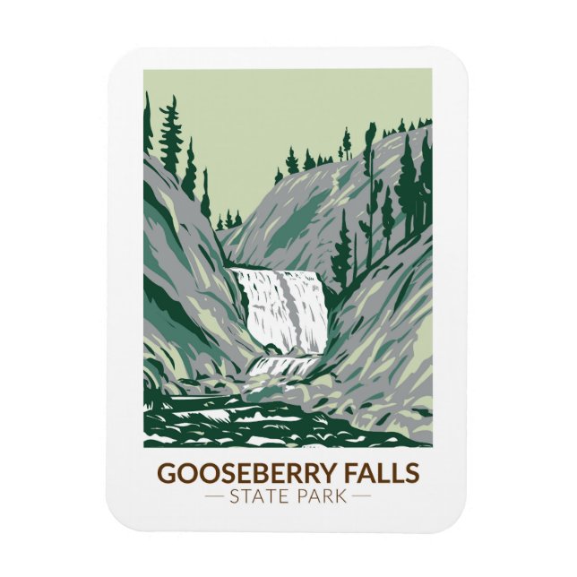 Gooseberry Falls Staat Park Minnesota Vintag Magnet (Vertikal)
