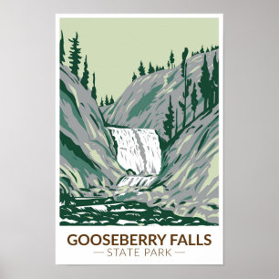 Gooseberry Falls Staat Park Minnesota Vintag Poster