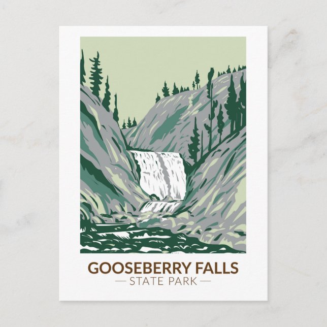 Gooseberry Falls Staat Park Minnesota Vintag Postkarte (Vorderseite)