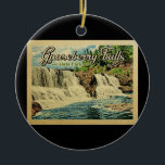 Gooseberry Falls Staat Park Vintage Keramik Ornament<br><div class="desc">Das Gooseberry Falls Staat Park Hotel im Vintage-Stil besticht durch einen schönen Wasserfall im Park in Minnesotas North Shore of Lake Superior.</div>