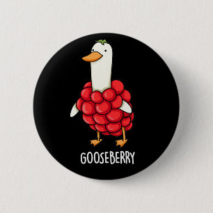 Gooseberry Funny Berry Pun Dark BG Button