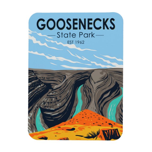 Goosenecks Staat Park/Garten: Parco delle camelie  Magnet (Vertikal)