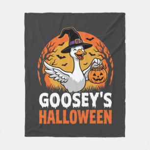 Gooseys Halloween-Hexe Gans Retro-Cartoon-Design Fleecedecke