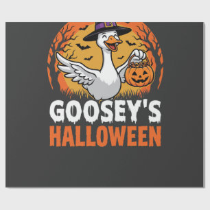 Gooseys Halloween-Hexe Gans Retro-Cartoon-Design Geschenkpapier