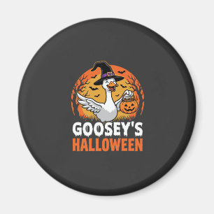 Gooseys Halloween-Hexe Gans Retro-Cartoon-Design Magnet