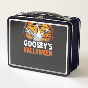 Gooseys Halloween-Hexe Gans Retro-Cartoon-Design Metall Brotdose