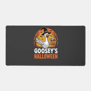 Gooseys Halloween-Hexe Gans Retro-Cartoon-Design Schreibtischunterlage