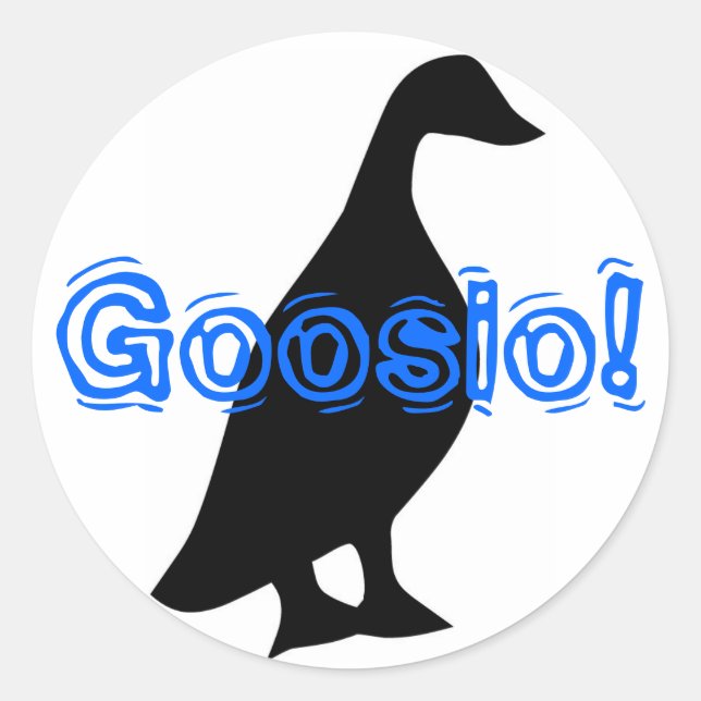 Goosio! Runder Aufkleber (Vorderseite)