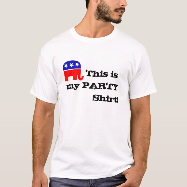 gop-Elefant,         dieser ist mein PARTY         T-Shirt (Vorderseite)