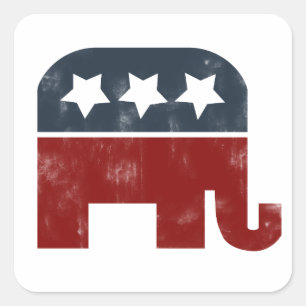 GOP Elefant-Logo Quadratischer Aufkleber
