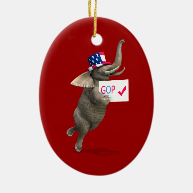 GOP Elephant Keramik Ornament (Hinten)
