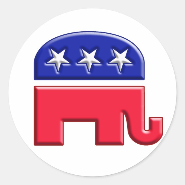 GOP Elephant-Logo Runder Aufkleber (Vorderseite)
