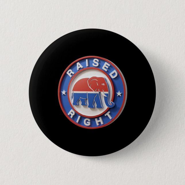 Gop Elephant Marches Proudly Raised Right Legacy  Button (Vorderseite)