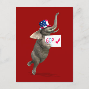GOP Elephant Postkarte