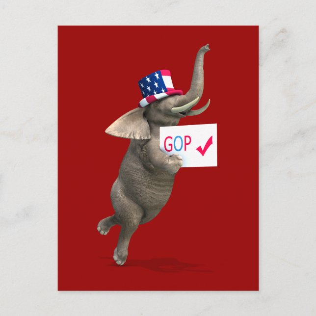 GOP Elephant Postkarte (Vorderseite)