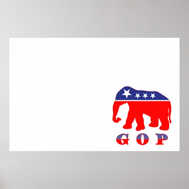 GOP - Red, White & Blue Elefant Poster (Vorne)