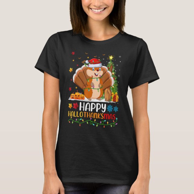 Gopher Animal Happy Gopher Hellothanksmas T-Shirt (Vorderseite)