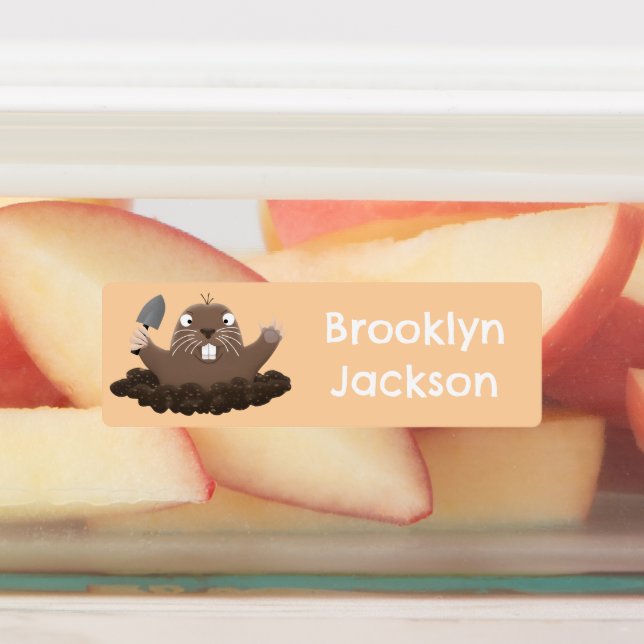 Gopher-Cartoon-Gopher-Hosentasche personalisiert Etiketten (Befestigt)