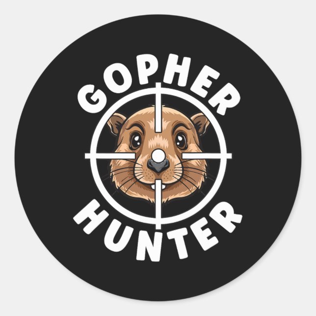 Gopher Hunter Crosshairs Falle Jagd Runder Aufkleber (Vorderseite)