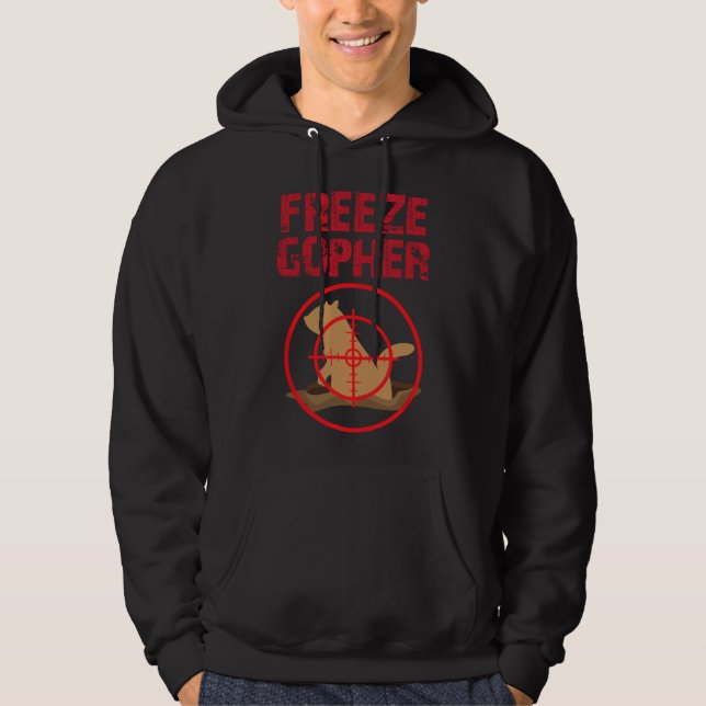 Gopher-Jagd lustig einfrieren Gopher-Jäger  Hoodie (Vorderseite)