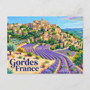 Gordes Frankreich Reise Lavendel Postkarte
