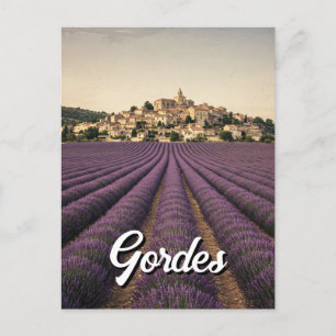 Gordes Frankreich Reise Lavendel Vintage Retro Postkarte