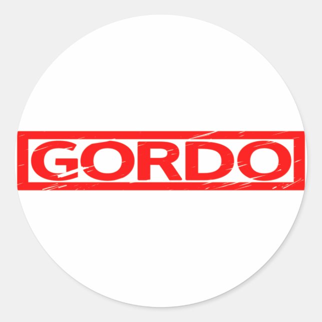 Gordo Briefmarke Runder Aufkleber (Vorderseite)