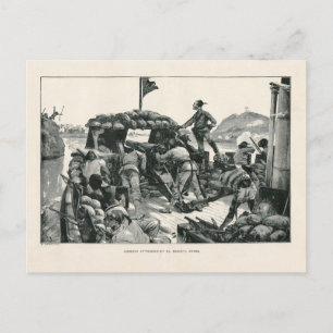 Gordon angegriffen von El Mahdis Arabern Vintage Postkarte