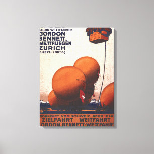 Gordon-Bennett-Heißluftballonrennen-Plakat Leinwanddruck