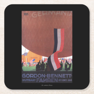 Gordon-Bennett-Heißluftballonrennen Rechteckiger Pappuntersetzer
