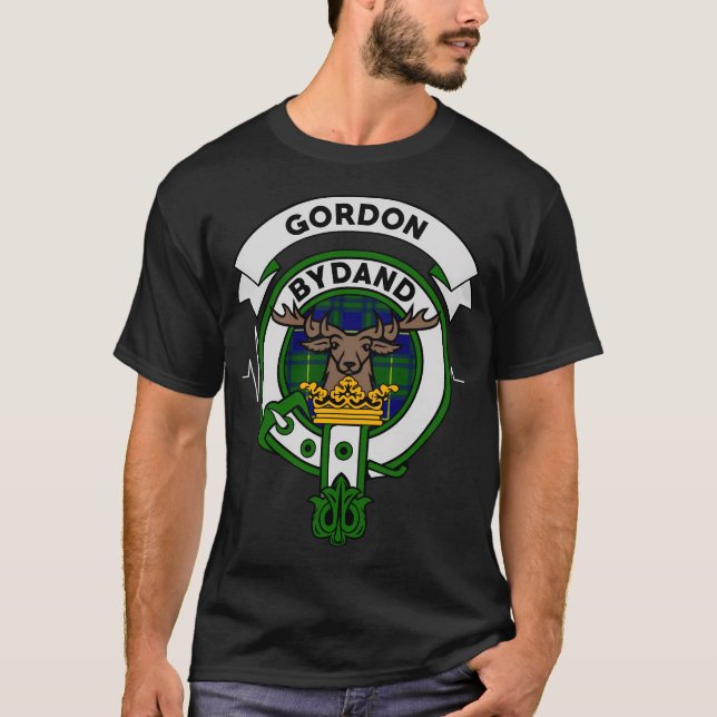 Gordon Clan Abzeichen Hoodie Scottish Tartan Gifts T-Shirt (Vorderseite)