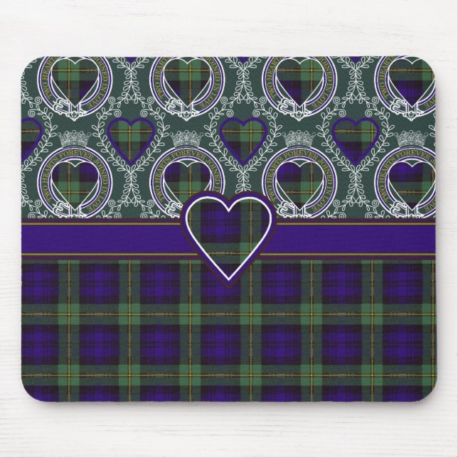 Gordon-Clan karierter schottischer Tartan Mousepad (Vorne)