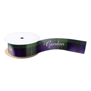 Gordon-Clan karierter schottischer Tartan Satinband
