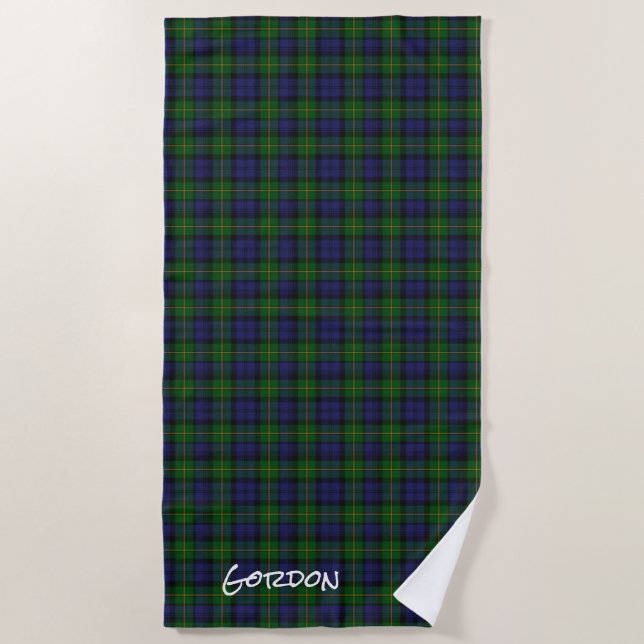 Gordon Clan Tartan Kariert Beach Towel Strandtuch (Vorderseite)