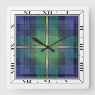 Gordon Clan Tartan Wall Clock Quadratische Wanduhr