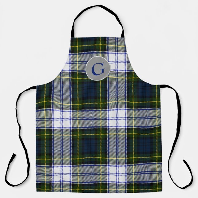 Gordon Dart Tartan Karierten Mit Monogramm Schürze (Vorderseite)