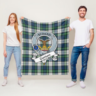 Gordon Dress Ancient Clan Abzeichen Tartan Kariert Fleecedecke