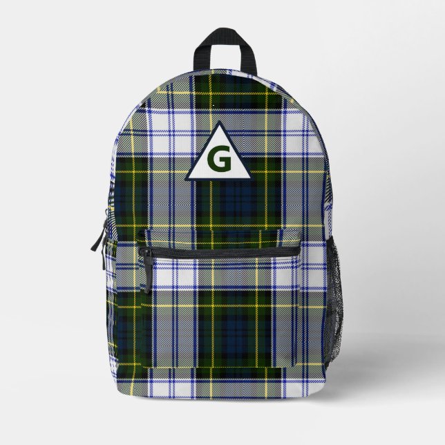 Gordon Dress Kariert Mit Monogramm Bedruckter Rucksack (Vorderseite)