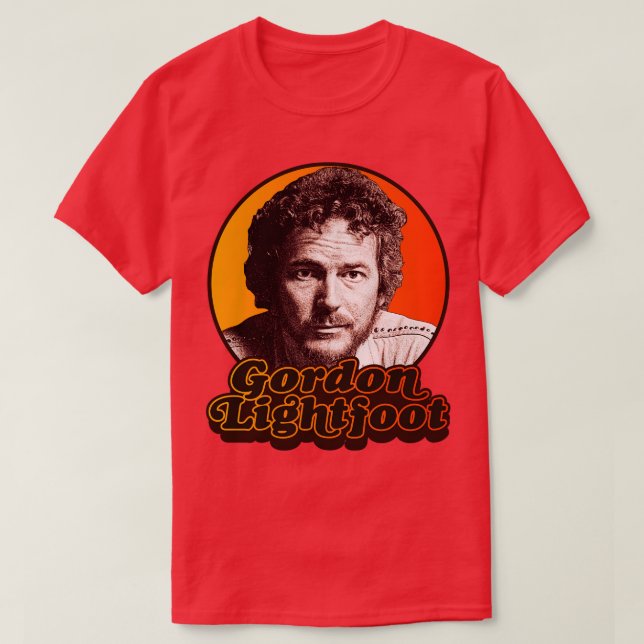 Gordon Lightfoot Retro Folk Rock Icon T-Shirt (Design vorne)