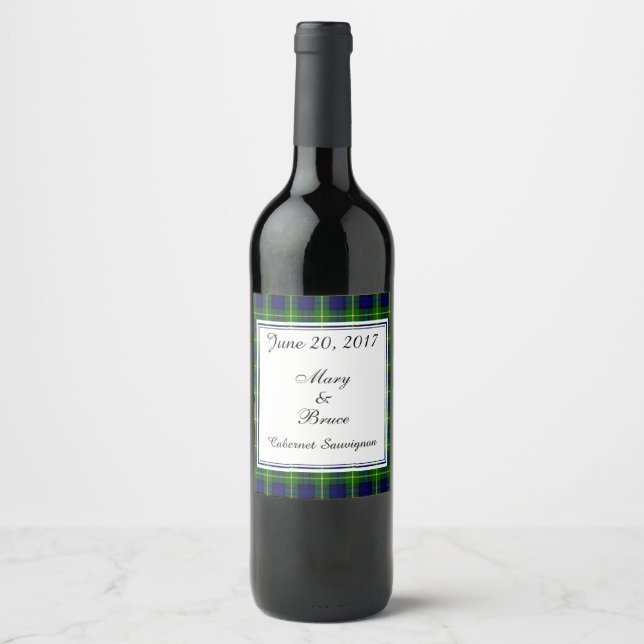 Gordon Scottish Wedding Wine Label Weinetikett (Vorderseite)