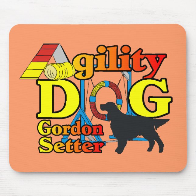 Gordon Setter Agility Shirts Geschenke Mousepad (Vorne)