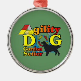 Gordon Setter Agility Silbernes Ornament