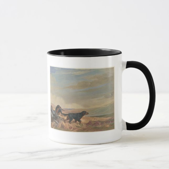 Gordon Setter Antiquitätendrucker Keramik Tasse (Rechts)