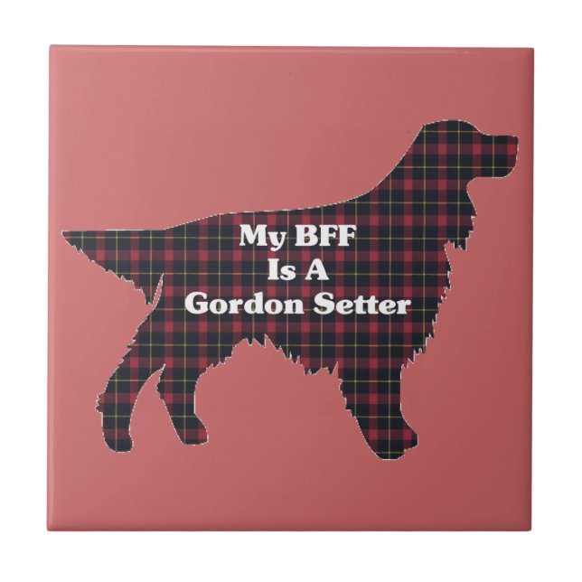 Gordon Setter BESTE FREUNDIN Fliese (Vorderseite)
