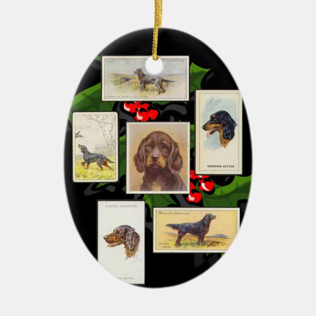 Gordon Setter Cigarette Cards Weihnachtsdekoration Keramik Ornament (Vorne)