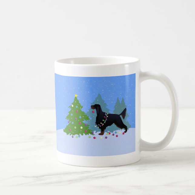 Gordon Setter dekoriert Baum in der for Kaffeetasse (Rechts)