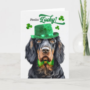 Gordon Setter Dog Feelin' Lucky St Patrick's Day Feiertagskarte