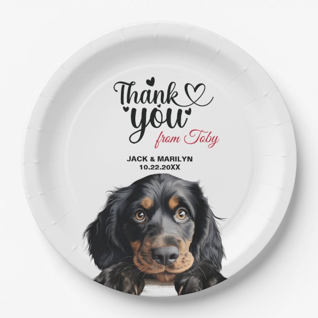 Gordon Setter Dog Hochzeitempfang Pappteller (Vorderseite)