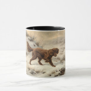 Gordon Setter Dog in einer schneesicheren Winterla Tasse