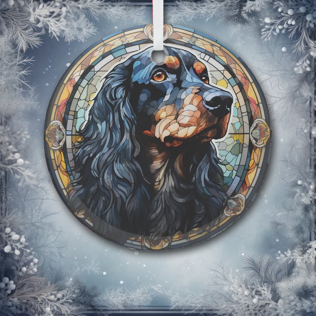 Gordon Setter Dog Mosaic gestaint Ornament Aus Glas (Von Creator hochgeladen)
